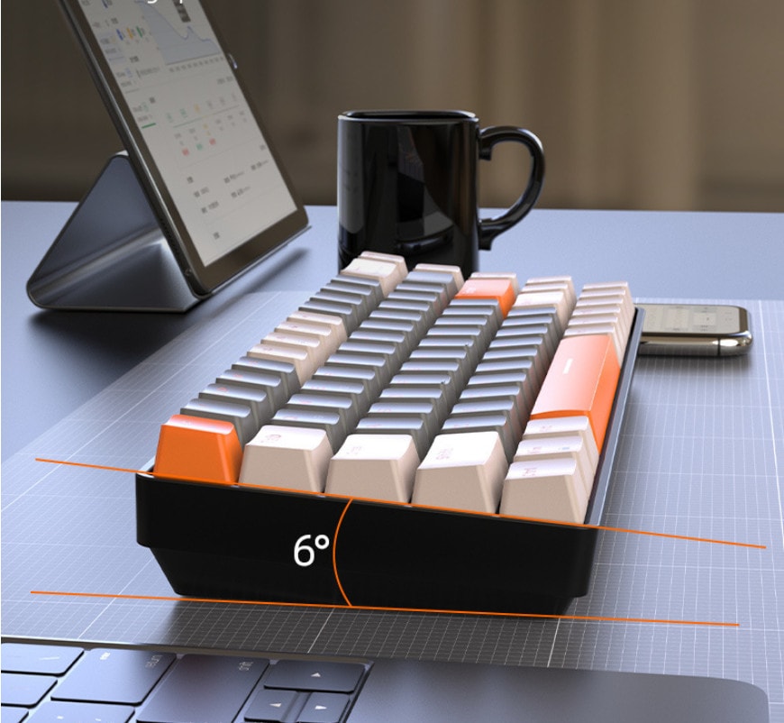 YINDIAO K68 Wireless Mechanical Keyboard 60% Gaming Mini 2.4G/BT Hot Swappable
