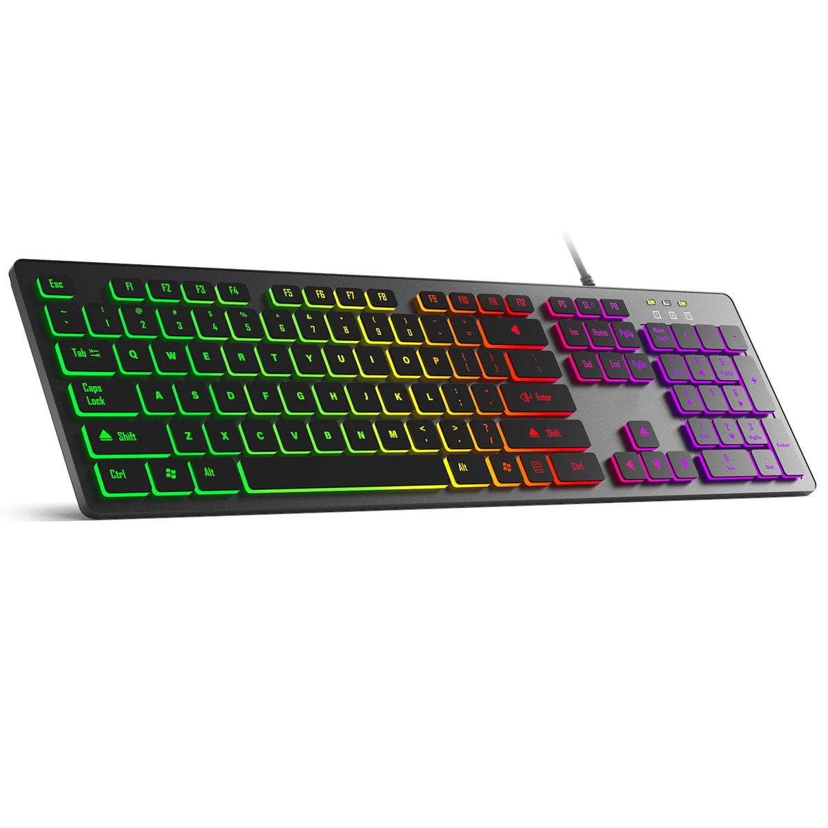 RGB Backlit Gaming Keyboard Wired USB Desktop Multimedia Keypad Office PC Laptop