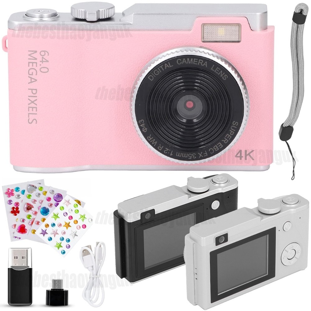 Digital Camera HD 1080P 64MP 2.4" LCD Display Screen 8X Zoom Anti-Shake Camera