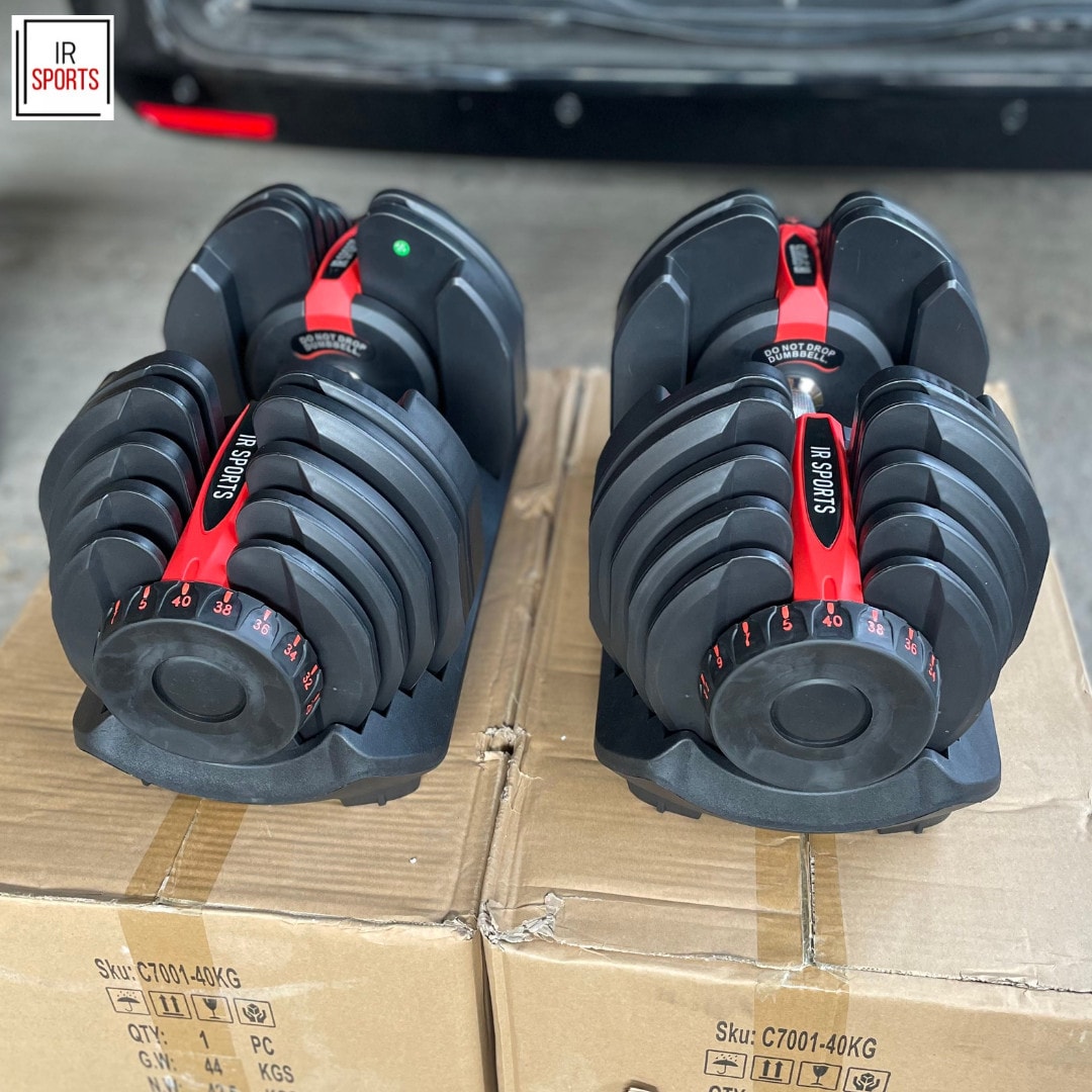 Adjustable Dumbbell Set 40kg Hand Dumbbells 80kg Set Home Gym Fitness Workout