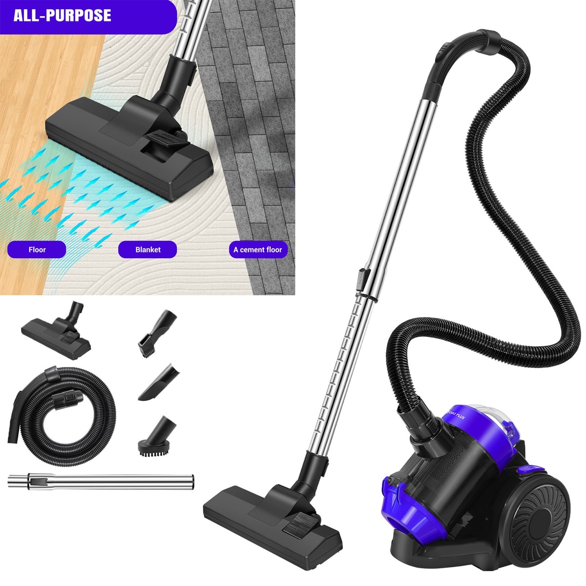 5000W Powerful Goblin Bagless Cylinder Vacuum Cleaner - Efficient Cleaning