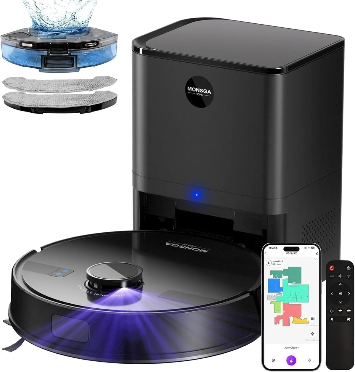 Robot Vacuum Cleaner Smart Auto Robotic Hoover WiFi App Pet Hair Floor Carpet UK