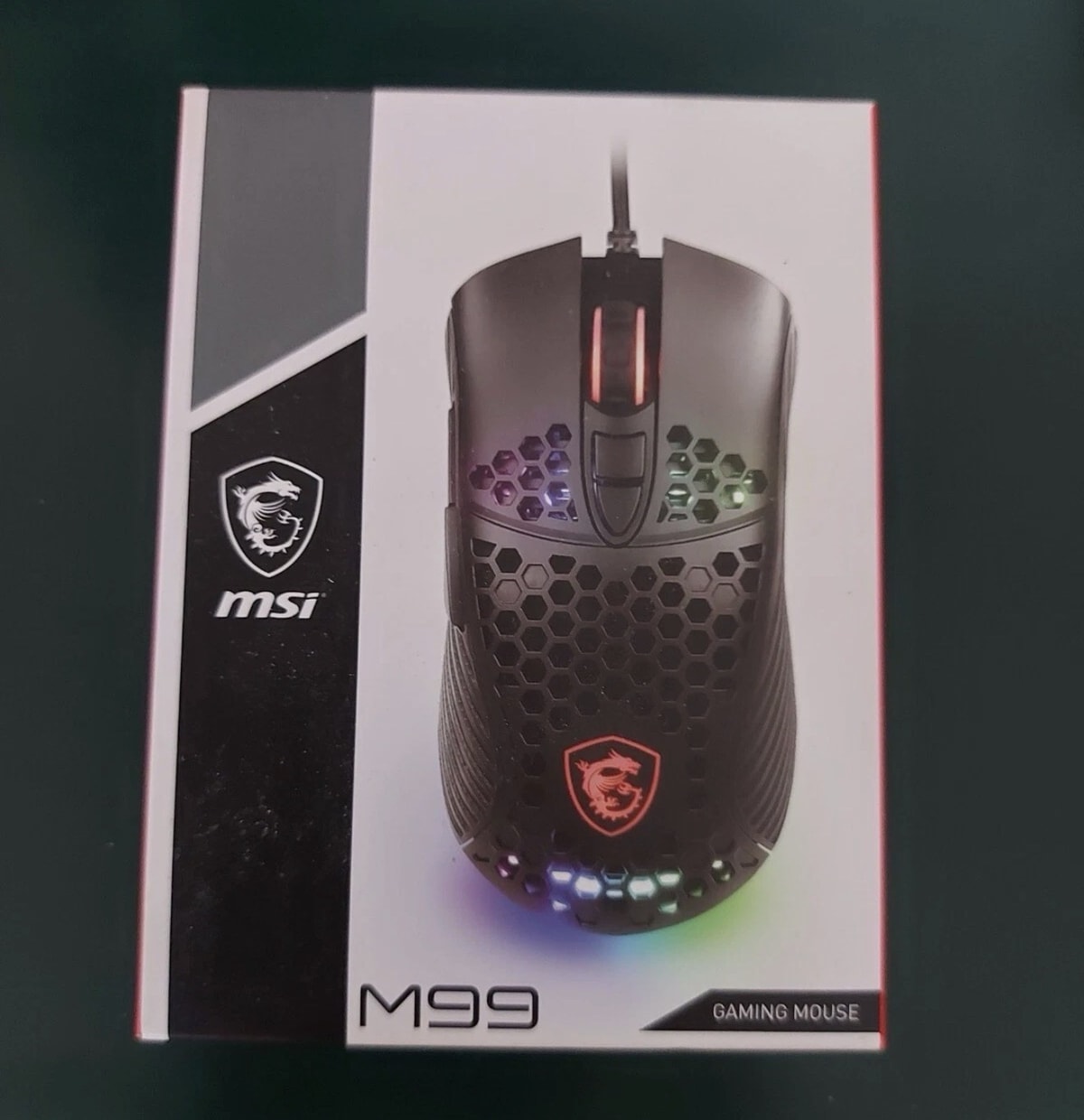 Msi M99 Gaming Mouse Wired Black Optical Sensor LED Lights 4000dpi 6 Buttons New