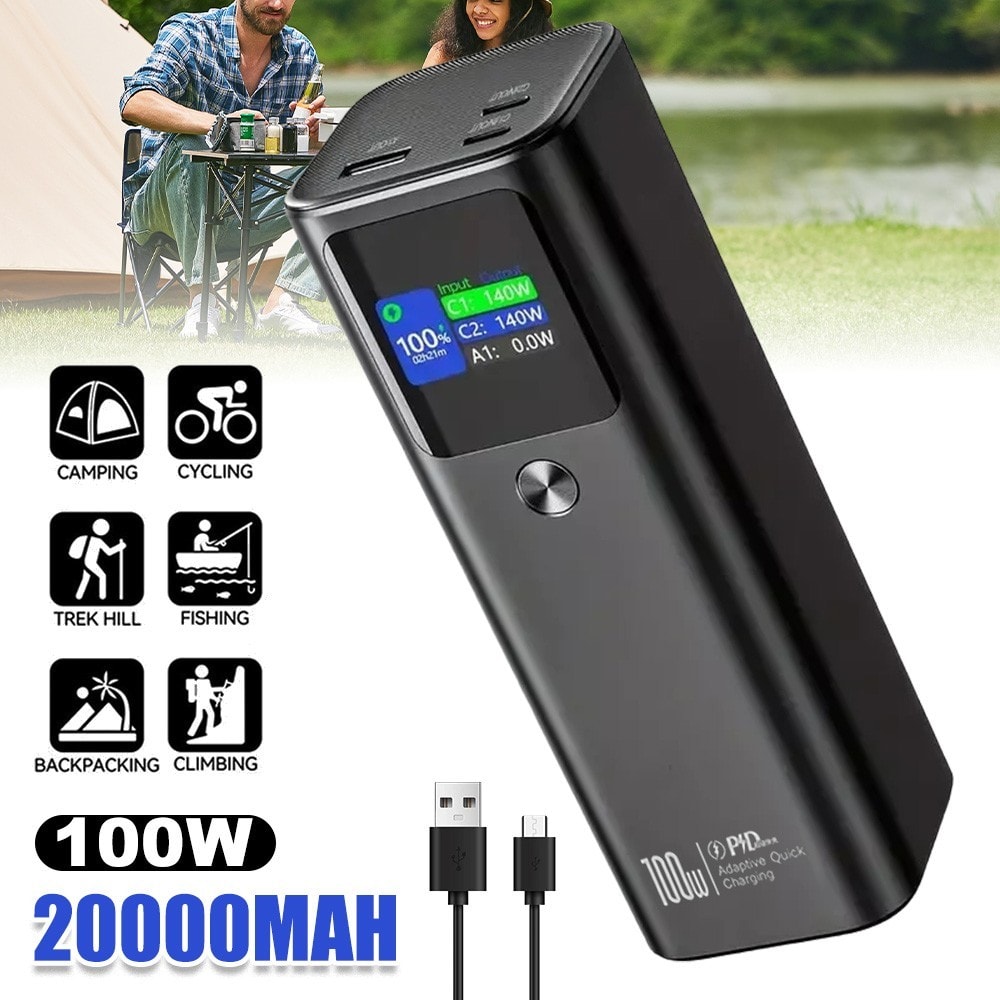 Power 100W Bank 20000mAh Portable Fast Charger External Battery for Mobile Phone