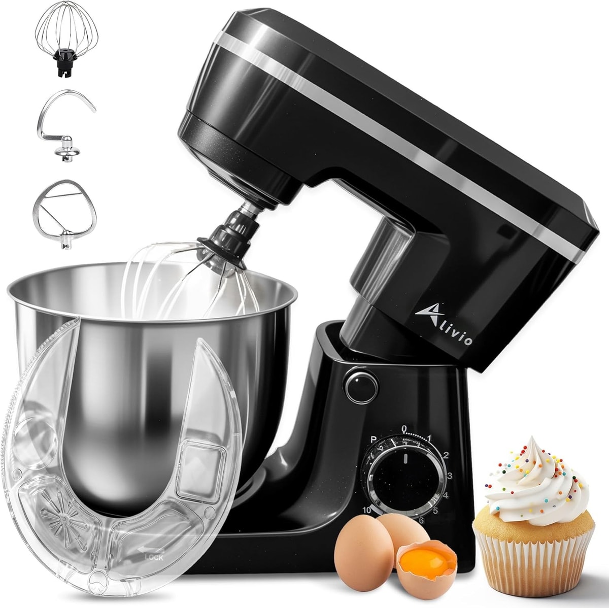 5L 1500W Stand Mixer 10+P Speed Kitchen Food Mixer Black with Bowl