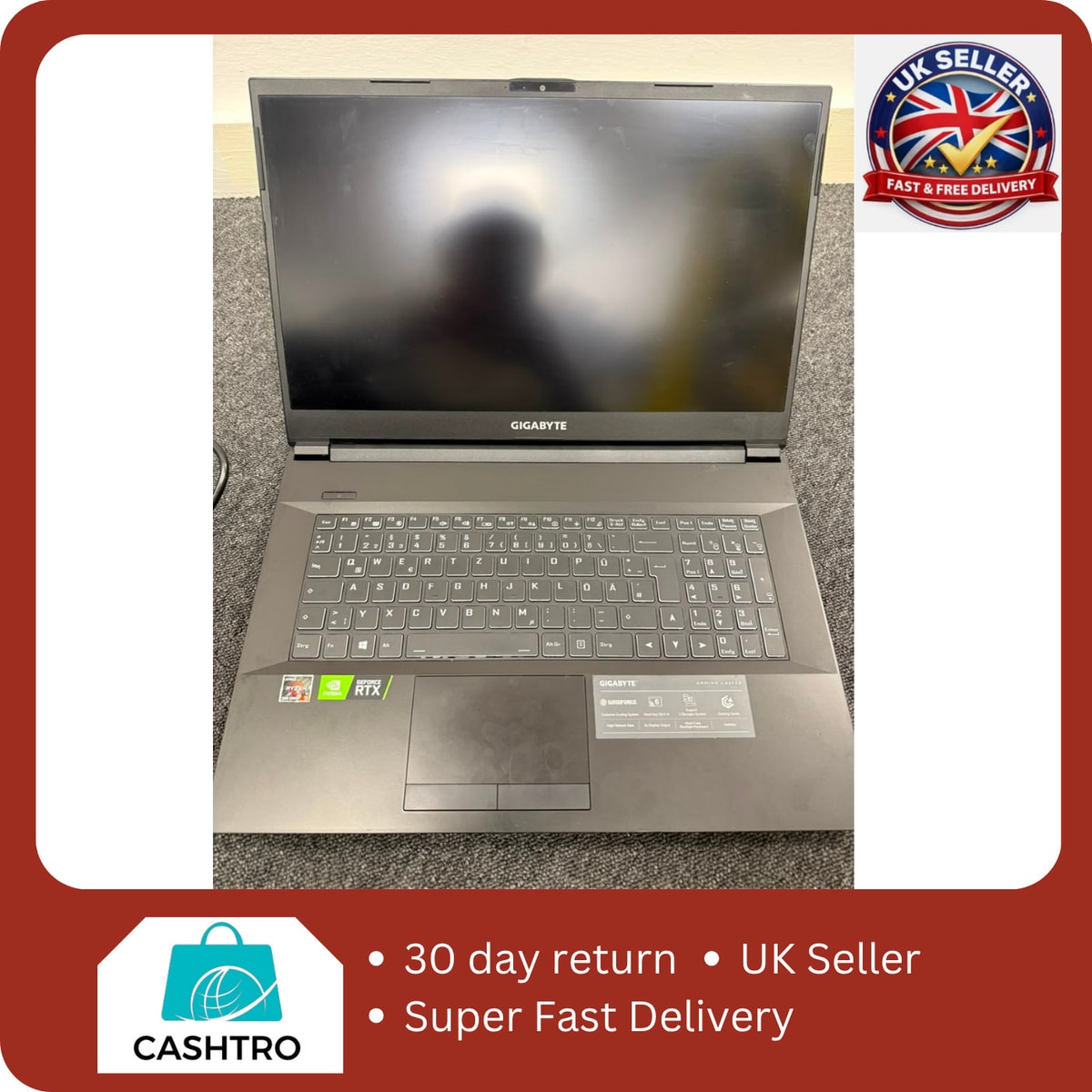 Gigabyte A7 X1 17.3" Gaming Laptop Ryzen 9 5900HX RTX 3070 16GB 512GB SSD 144Hz