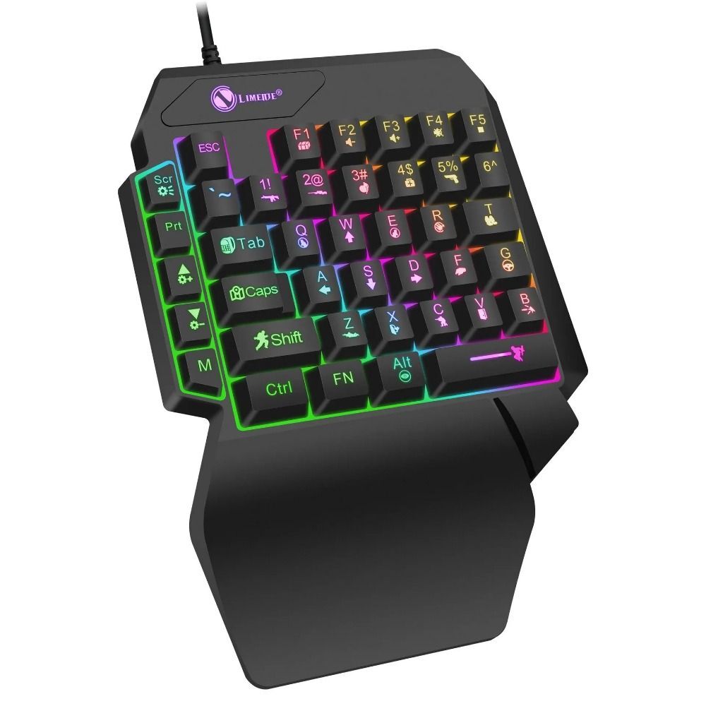 USB Single Hand Keyboard Luminous Gaming Mechanical Keyboard 35 Keys
