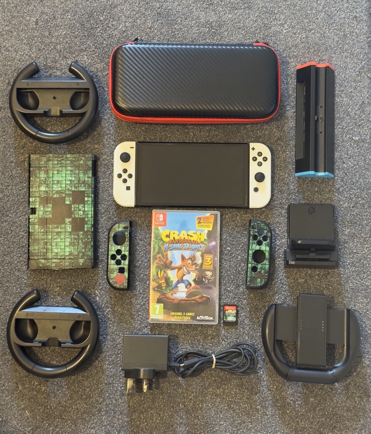 Nintendo Switch OLED Model HEG-001 Handheld Console - 64GB - Accessories Bundle