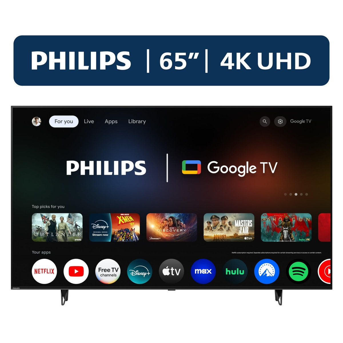 Philips 65" Class 4K 2160p 60Hz UHD LED Google Smart TV 65PUL7552/F7