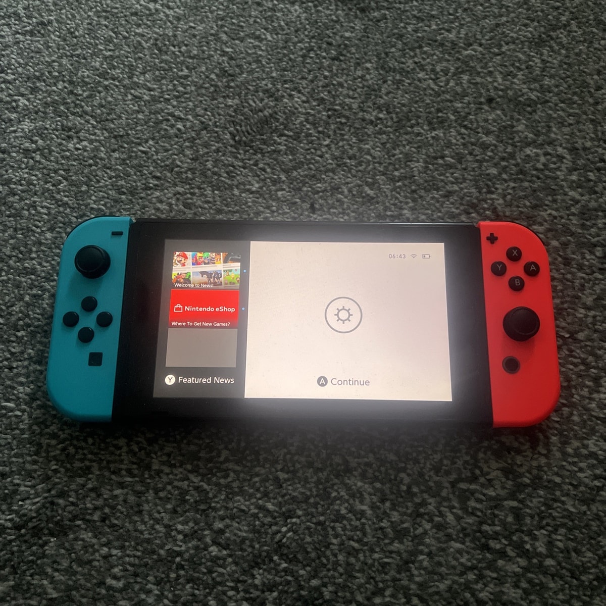 Nintendo Switch Console Neon Red and Blue Joy Con Controllers
