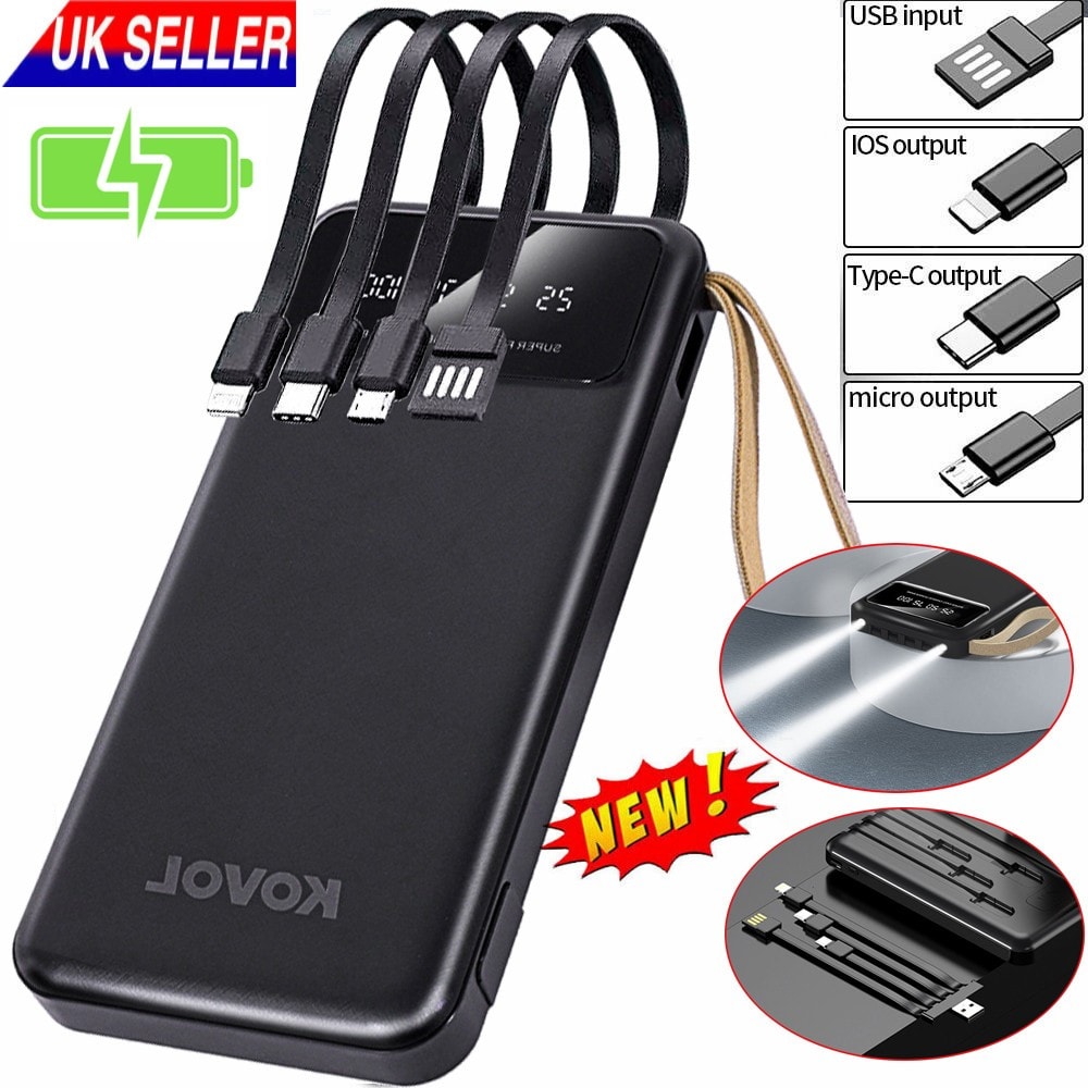 50000mAh 4 USB Power Bank Fast Charger Battery Pack Portable for Mobile Phone