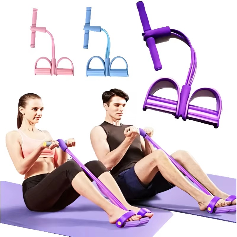 Multi-Function Exercise Tension Rope Foot Pedal Resistance Fitness Pull Bands UK