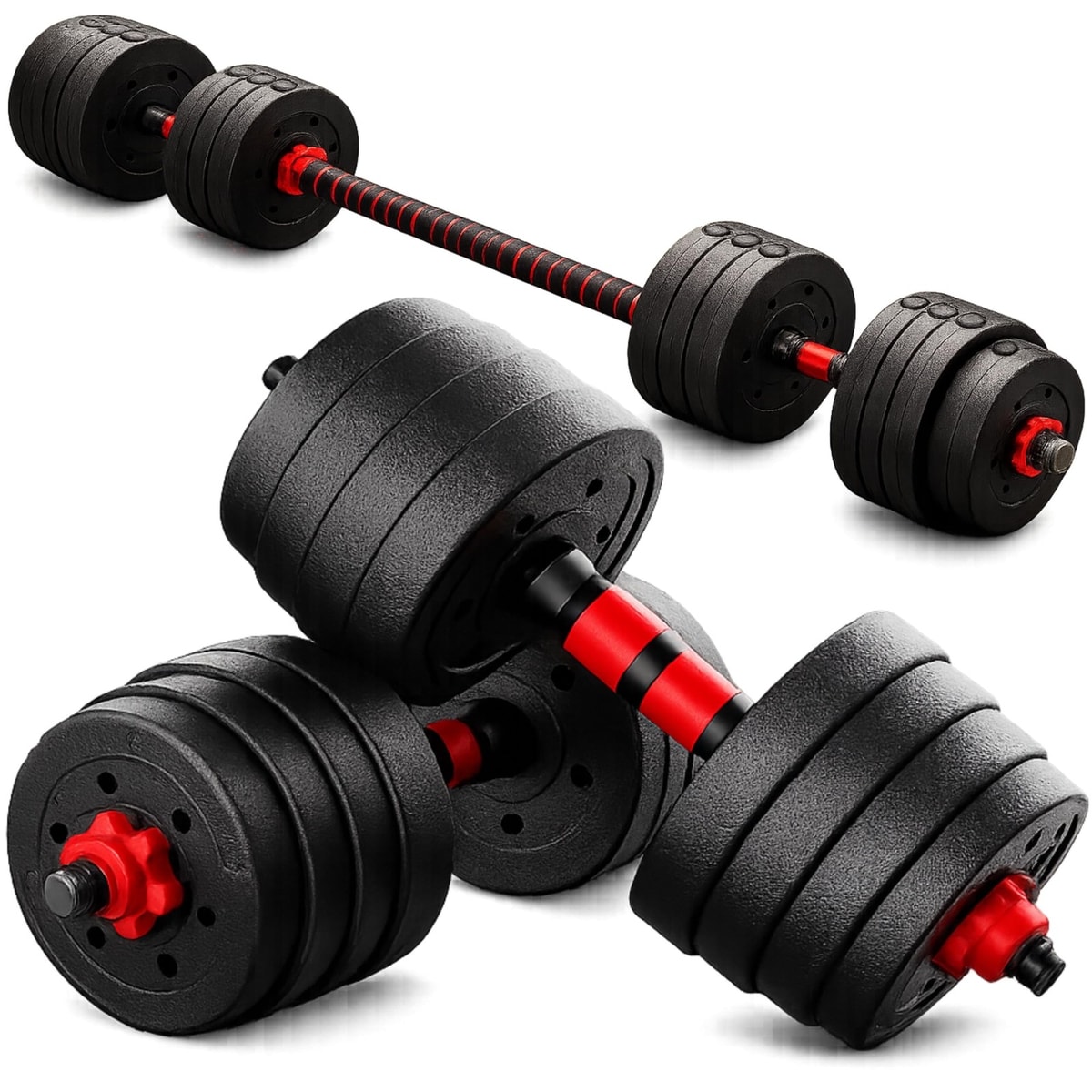 Adjustable Dumbbell Barbell Weights Set 10-40kg Home Gym Hand Weights Pair Kit
