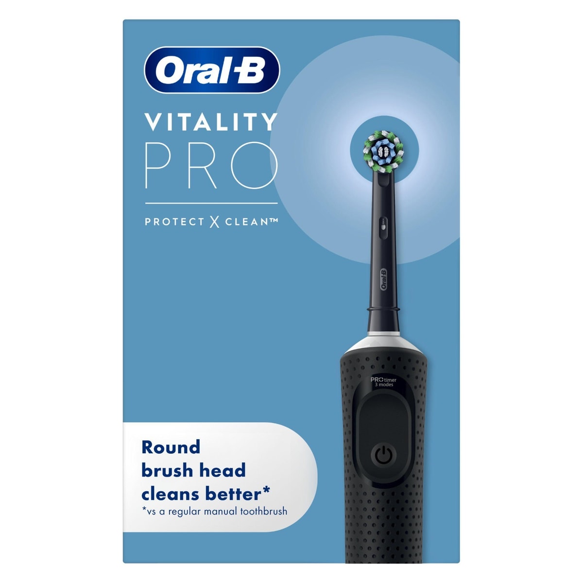 Oral-B Vitality Pro Electric Rechargeable Toothbrush with 2 Brush Heads, Black