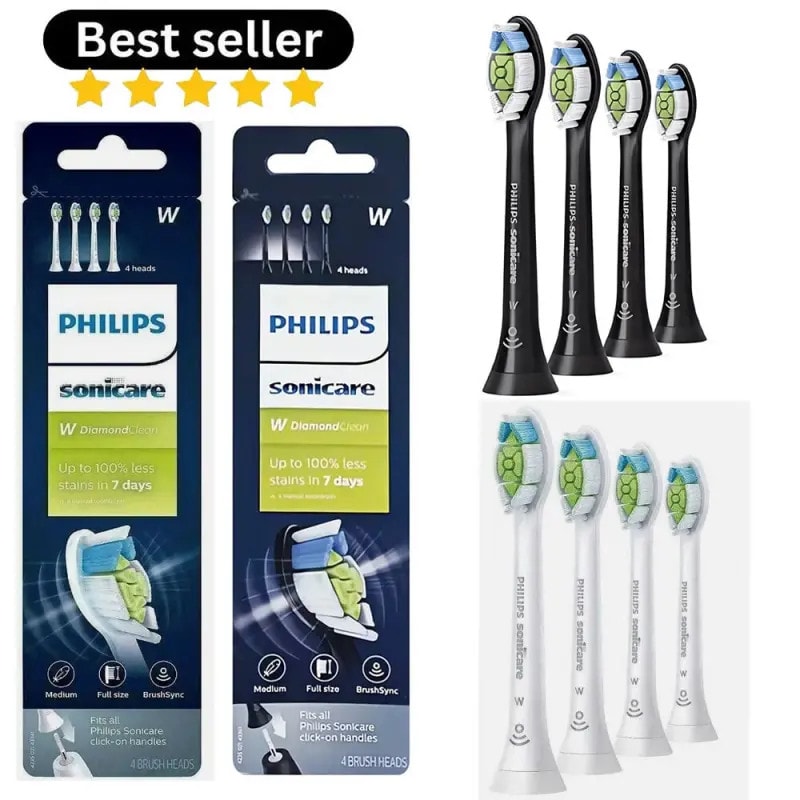New 4/8 Pack - Philips Sonicare W Diamond Clean - Electric Toothbrush Heads Uk