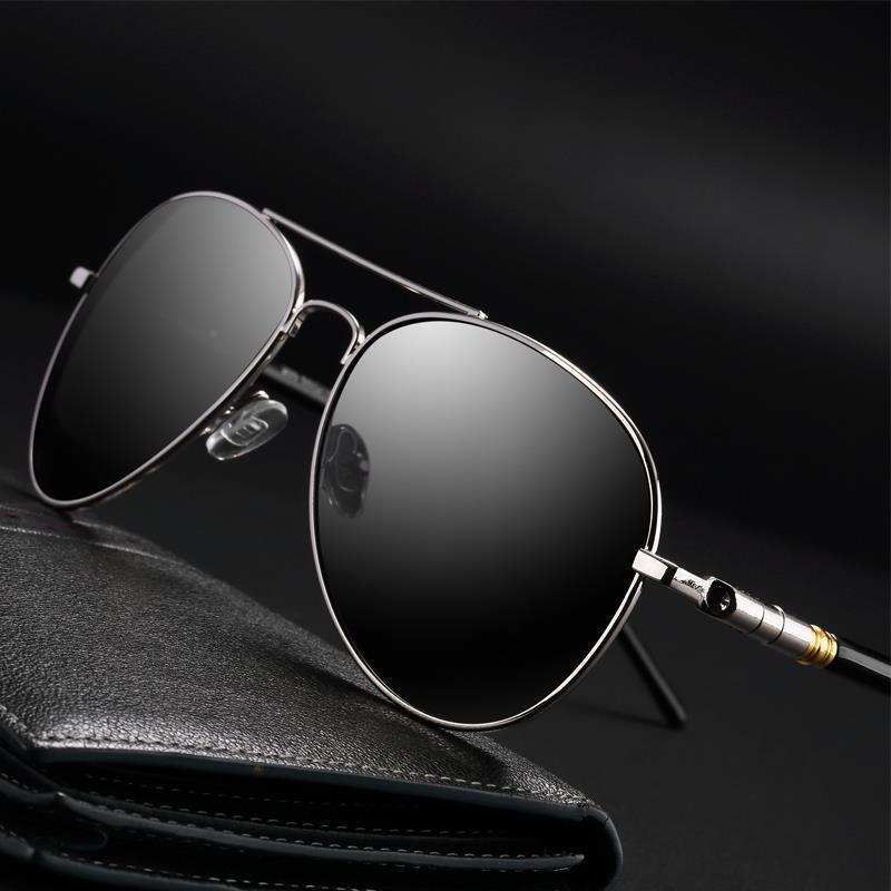 Polarised Polarized Pilot Sunglasses Black Gun Metal UV 400 Oversize Men Driving