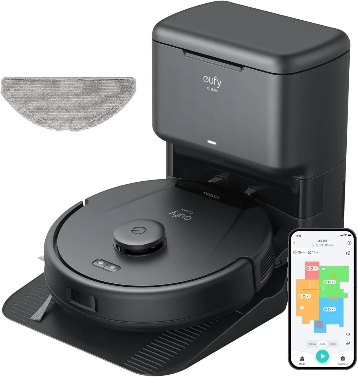 eufy L60 Hybrid Robot Vacuum Cleaner Mop & Self-Empty Station 5000Pa App Control