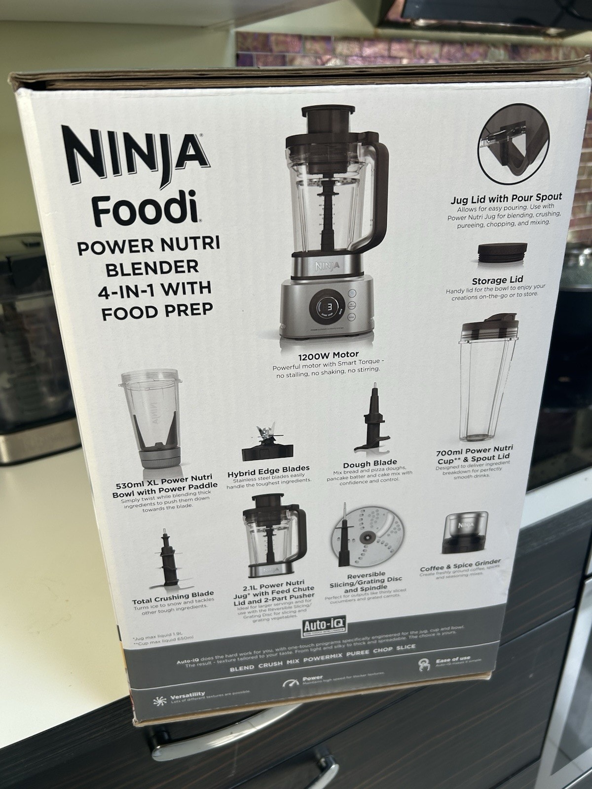 Ninja Foodi Power Nutri 4-in-1 Blender 1200W 2.1L Auto-iQ Silver/Black