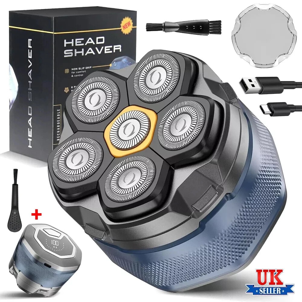 Electric Head Shaver for Bald Men 6D Magnetic Razor Wet/Dry Beard Hair Trimmer