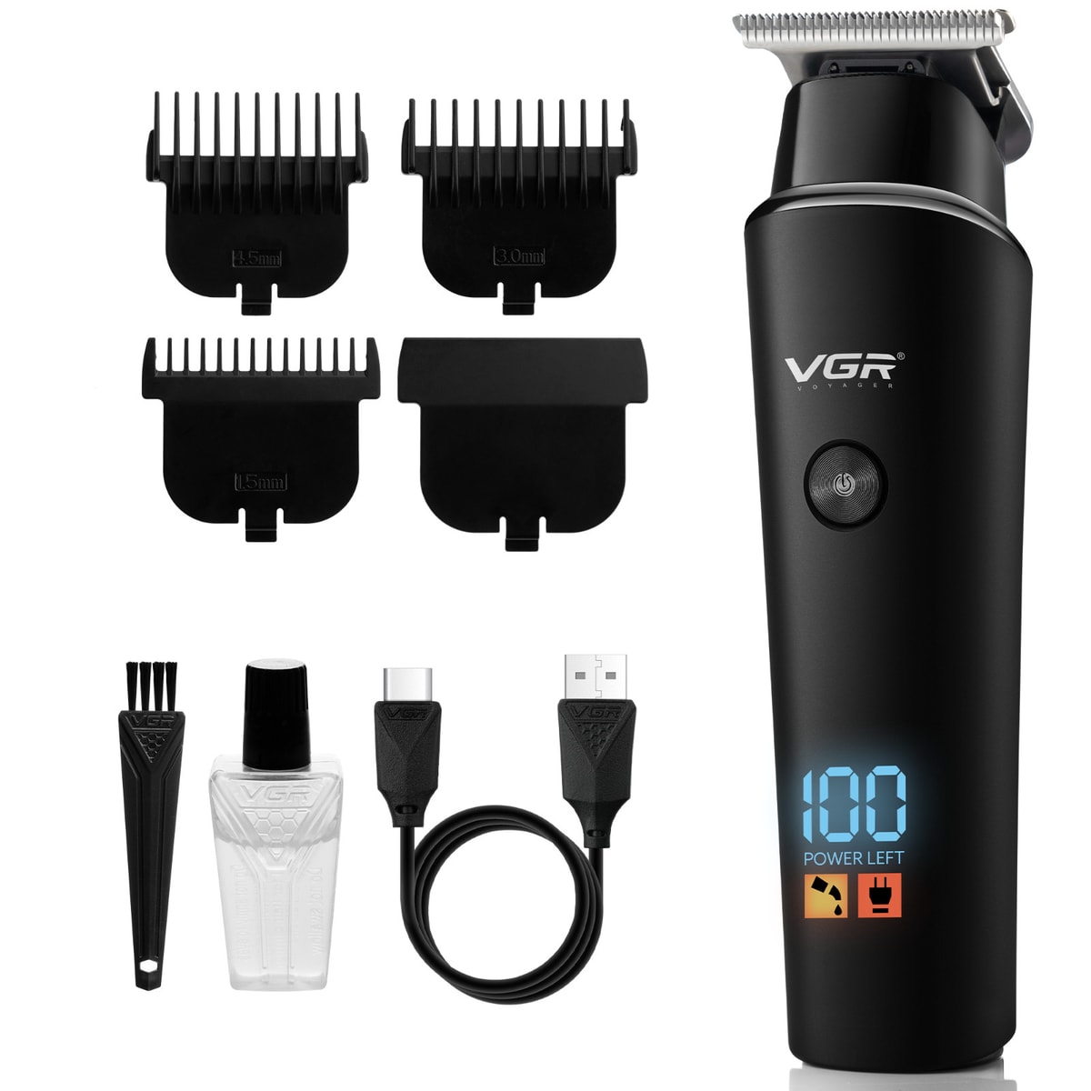 VGR Professional Hair Trimmer Cordless Rechargeable Beard Clippers for Men