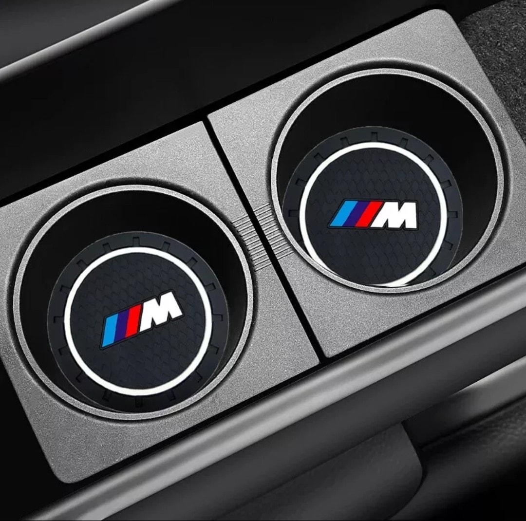 2 x BMW M Cup Holder Mat Inserts/CoasterAntiSlip Pad 2pcs 7CM Car accessories UK