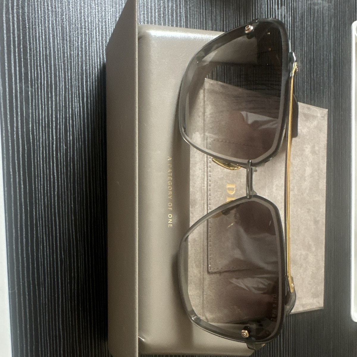 DITA Mach Six Men’s Square Sunglasses Lightweight Black Frame Grey Gradient