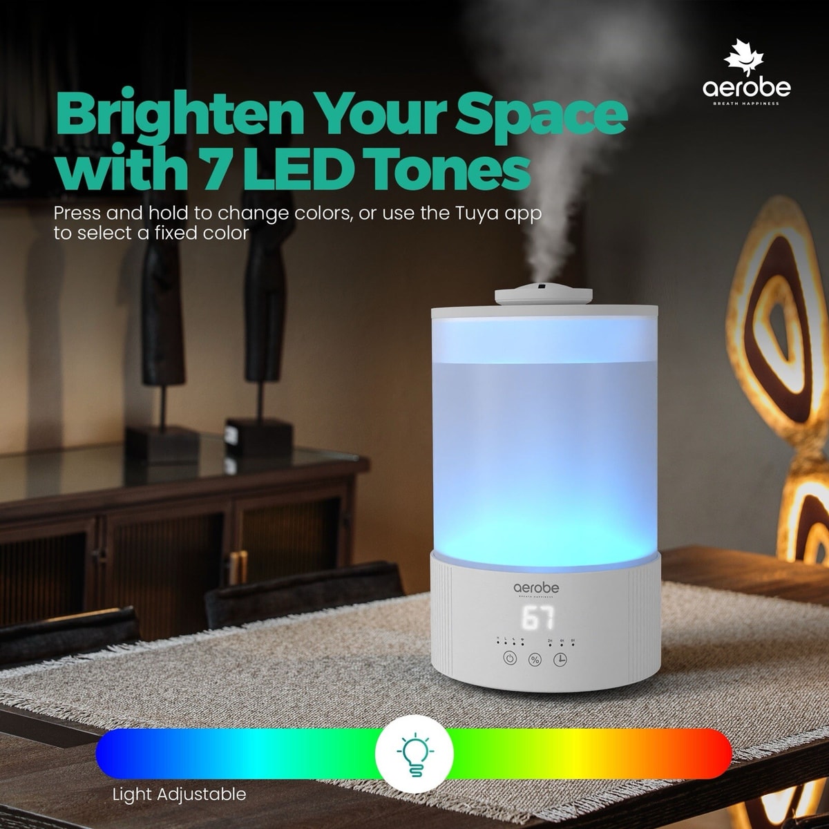 Smart humidifier2.5L for bedroom/office/baby/shortness of breath work with Alexa