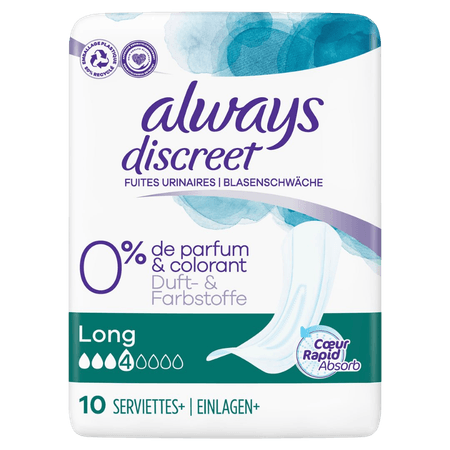 Always Discreet Long Incontinence Pads - 10 st