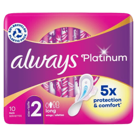Always Platinum Storlek 2 Lång - 10 st