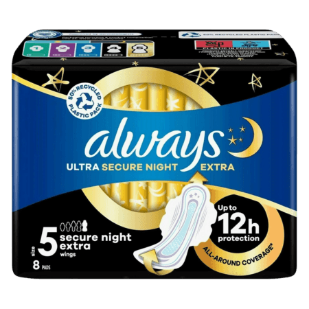 Always Ultra Size 5 Secure Night Extra - 8 st