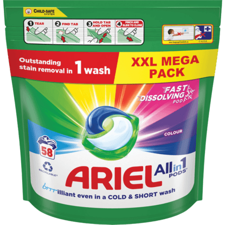 Ariel All-In-One Colour Pods - 58 st
