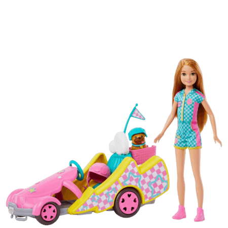 Barbie Stacie Racer Doll with Go-Kart Toy Car