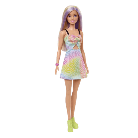 Barbie Fashionistas Docka - Färgglad klänning