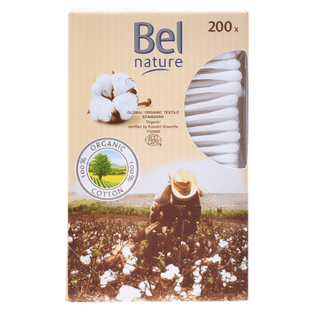 Bel Nature Ekologiska bomullspinnar - 200 st