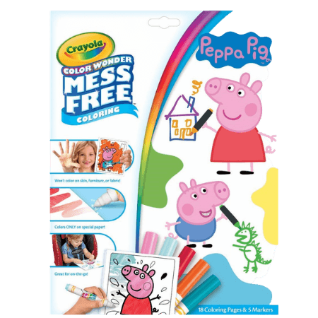 Crayola Gurli Gris Colour Wonder Mess Free Målarbok - 23 delar