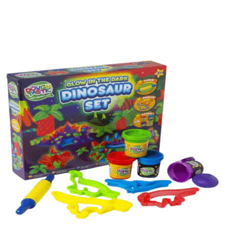 Dough Tastic Glow In The Dark Dinosaur Set