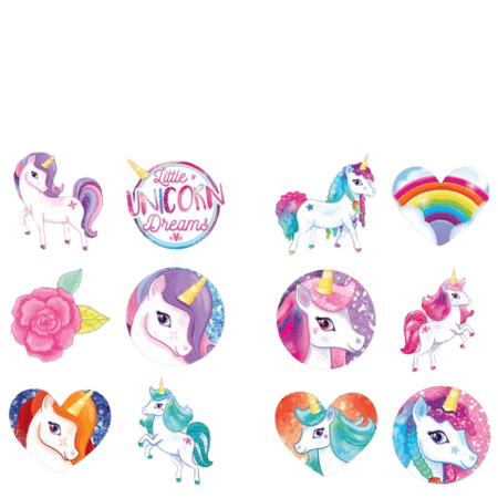 Henbrandt Fun Tattoos Unicorn Assorted – 6 st