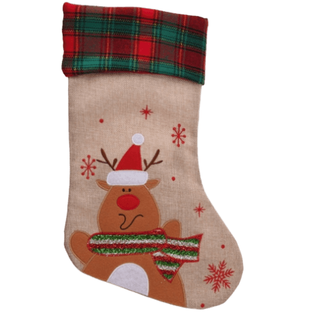 Holly Jolly Christmas Julstrumpa med ren - 42cm