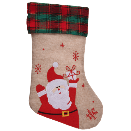 Holly Jolly Christmas Julstrumpa med jultomten - 42cm