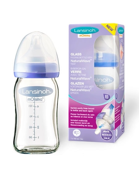 Lansinoh Nappflaska i glas 160 ml