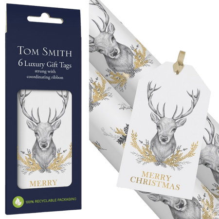 Tom Smith Lyxigt Till- och Från-kort med ren 6 st