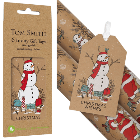 Tom Smith Luxury To and From-kort med snögubbe 6 st