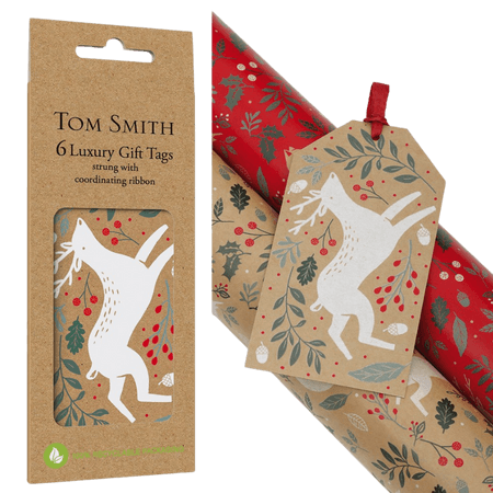 Tom Smith Lyxiga Till och Från-kort med renar och natur 6 st