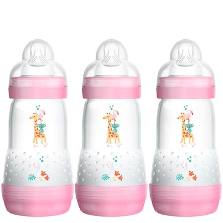 MAM 260ml 2+mdr Anti-Colic Flaska - 3-pack Rosa