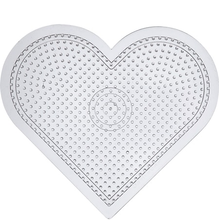 Creotime Transparent platta med hjärtpärlor - 15x18cm