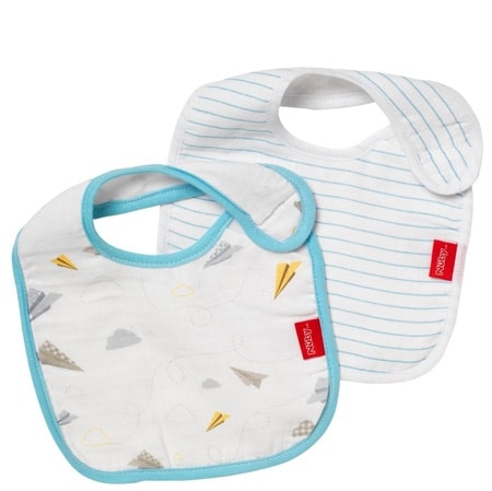 Nuby Muslin Snug n' Dry haklappar - 2-pack