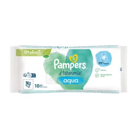 Pampers Harmonie Aqua Våtservetter för barn - 10 st