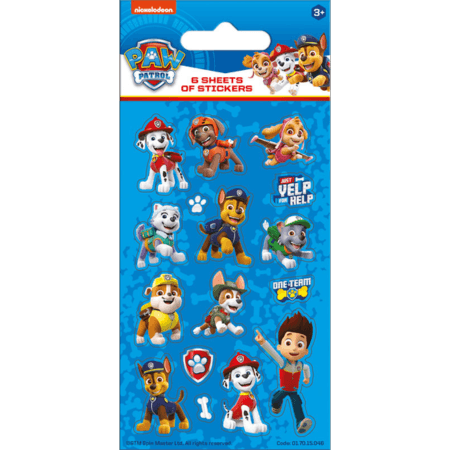 Paw Patrol Blå Partyklistermärken 6 ark