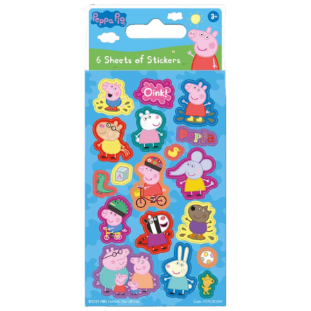 Peppa Pig Blue Party Stickers 6 Sheets