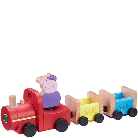 Gurli Pig trätåg med morfar Pig